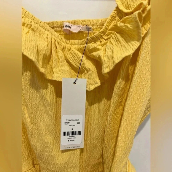 Francesca's Miami Collection Yellow Crepe Sundress NWT - Picture 4 of 12